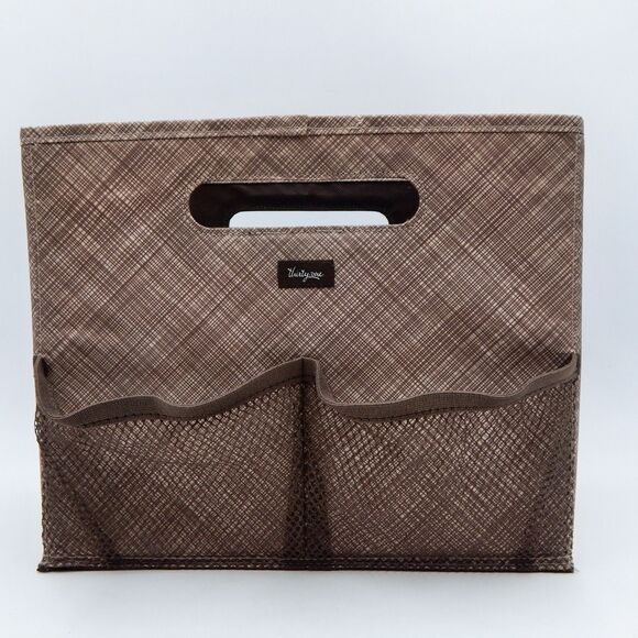Thirty-One Gifts Thirtyone 31 Collapsible Fold N' File Brown Storage Tote Bin - Picture 1 of 11